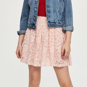 NWT Forever 21 Women’s/Teen’s Pink Lace & Sequins Pleated Skirt - Size 30 Waist